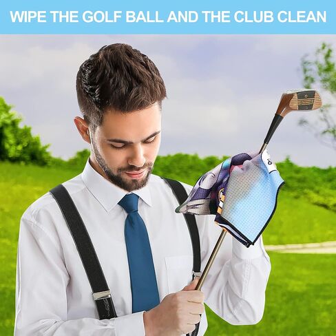 Golf Towel Funny Golf Club Clean Set for Golf Bags with Clip, Funny Gifts for Golf Fans in Saudi Arabia