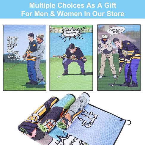Golf Towel Funny Golf Club Clean Set for Golf Bags with Clip, Funny Gifts for Golf Fans in Saudi Arabia