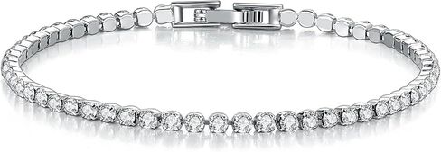 14K Gold Overlay Tennis Bracelet for Women Girls 3mm CZ Classic Tennis Bracelet Jewelry Gift,Size 7 Inches in Saudi Arabia