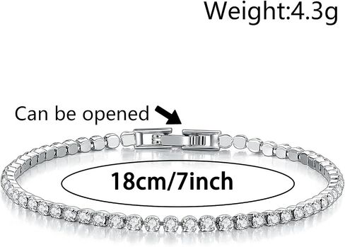 14K Gold Overlay Tennis Bracelet for Women Girls 3mm CZ Classic Tennis Bracelet Jewelry Gift,Size 7 Inches in Saudi Arabia
