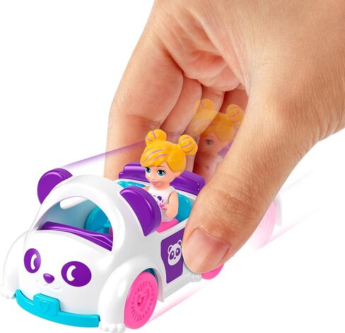 Polly Pocket Dolls & Vehicles 3-Pack, Set with with 3 Micro Dolls, 3 Pets & 3 Die-Cast Toy Cars with Animal Theme Including Dino, Lion & Panda in Saudi Arabia