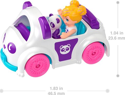 Polly Pocket Dolls & Vehicles 3-Pack, Set with with 3 Micro Dolls, 3 Pets & 3 Die-Cast Toy Cars with Animal Theme Including Dino, Lion & Panda in Saudi Arabia