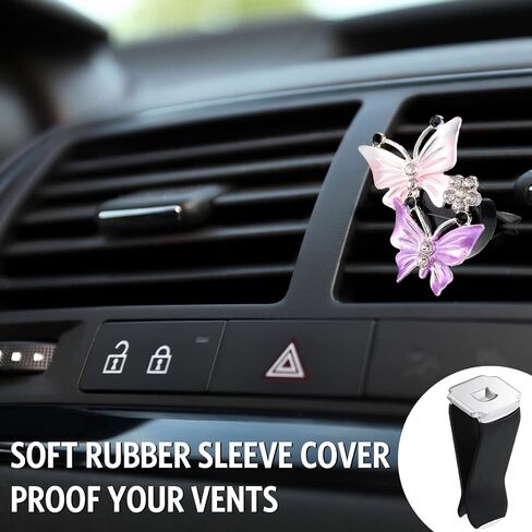 100 Pcs Metal Car Air Vent Clips with Plastic Slot Head Auto Freshener Clips Perfume Clip Replacement Air Conditioner Outlet Clips for Office Home, Black, 40 x 24 mm in Saudi Arabia
