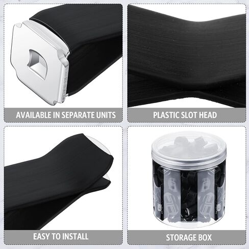 100 Pcs Metal Car Air Vent Clips with Plastic Slot Head Auto Freshener Clips Perfume Clip Replacement Air Conditioner Outlet Clips for Office Home, Black, 40 x 24 mm in Saudi Arabia