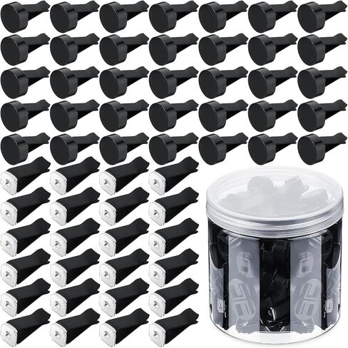 100 Pcs Metal Car Air Vent Clips with Plastic Slot Head Auto Freshener Clips Perfume Clip Replacement Air Conditioner Outlet Clips for Office Home, Black, 40 x 24 mm in Saudi Arabia