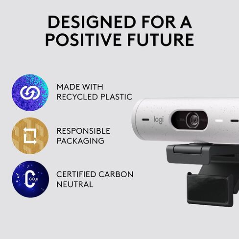 Logitech Brio 501 Full HD Webcam with Auto Light Correction,Show Mode, Dual Noise Reduction Mics, Privacy Cover, Works with Microsoft Teams, Google Meet, Zoom, USB-C Cable - Black (Renewed) in Saudi Arabia