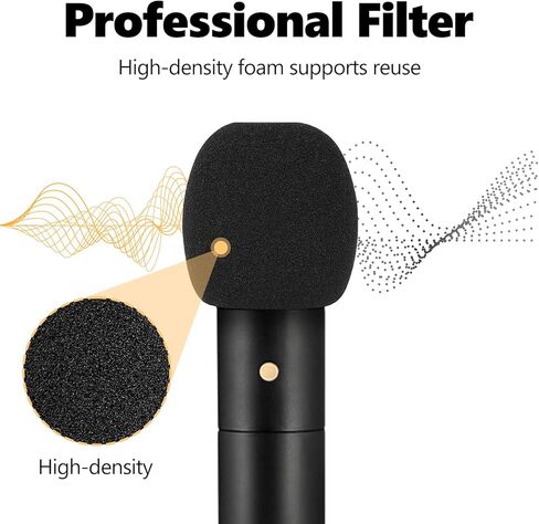 Geekria for Creators Foam Windscreen Compatible with RODE M1, M1-S, M2, RODELINK TX-M2, RT-66P, S1 Microphone Antipop Foam Cover, Mic Wind Cover, Sponge Foam Filter (Black / 2 Pack) in Saudi Arabia