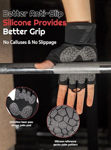 TRENDOUX Weight Lifting Workout Gloves: Adjustable Wrist Wrap Support with Lengthened Straps, Full Palm Protection - Gym Exercise Fitness for Men Women in Saudi Arabia