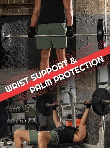 TRENDOUX Weight Lifting Workout Gloves: Adjustable Wrist Wrap Support with Lengthened Straps, Full Palm Protection - Gym Exercise Fitness for Men Women in Saudi Arabia