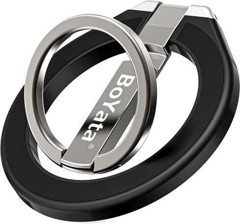 BoYata Magnetic Phone Ring Holder, Dual-Sided Magnetic Phone Grip, 360° Rotating Adjustable Finger Ring Stand Compatible for MagSafe Case, iPhone 15/14/13/12 Series, Samsung, Android & All Phones in Kuwait