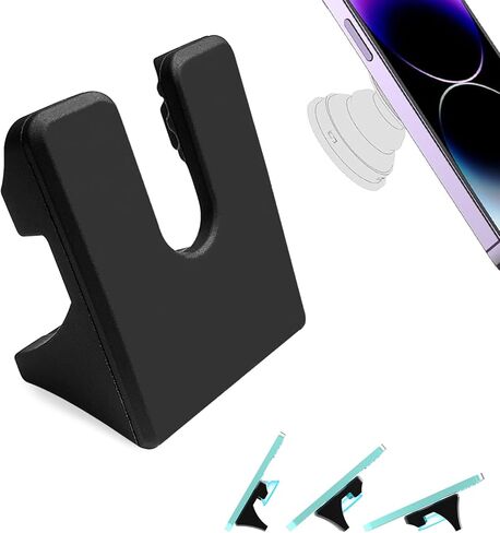 حامل هاتف مكتبي لـ PopSocket، حامل حامل الهاتف الخلوي لحامل الهاتف من مطاط السيليكون المكتبي يعمل على جميع مقابض المقابس للمكتب والمكتب والمنزل وإكسسوارات المطبخ (أسود) in Kuwait