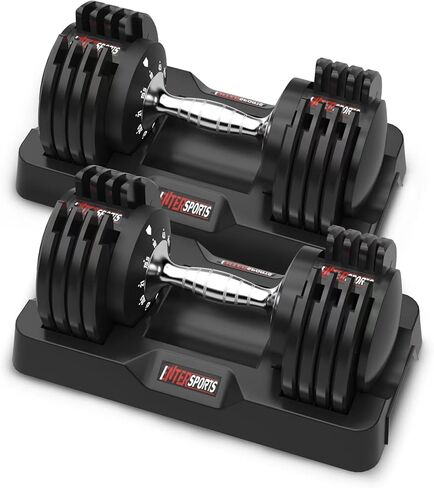 26.5 LBS Pair Adjustable Dumbbell Set Quick Adjustment Space-saving Adjustable Dumbbell with Non-Slip Handle Adjustable Weight 5 Levels-4.5-26.5 LBS, adjustable dumbbell weights set of 2 Suitable for Women Men Home Office Gym Body StrengthTraining in Kuwait