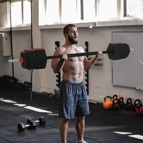 مجموعة أوزان الأثقال من فيفيتوري، دمبل قابل للتعديل بوزن 55/66/88 رطل مع قضيبين، رفع الأثقال للياقة البدنية والتمارين الرياضية في صالة الألعاب الرياضية المنزلية in Kuwait