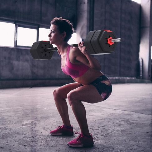 مجموعة أوزان الأثقال من فيفيتوري، دمبل قابل للتعديل بوزن 55/66/88 رطل مع قضيبين، رفع الأثقال للياقة البدنية والتمارين الرياضية في صالة الألعاب الرياضية المنزلية in Kuwait