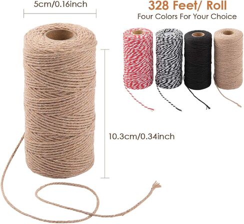 Twine String, 2 Ply 328 Feet Natural Black Twine, String for DIY Arts Crafts, Gift Wrapping, Gardening, Card, Letter, Packing Materials, Ornament String, Macrame Supplies (Black) in Kuwait