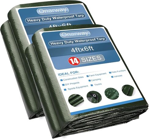 Poly Tarps Heavy Duty Waterproof: Blue Tarpaulin 11Mil Thicken 8x16 Ft - Anti-UV Waterproof Tarp Cover with Grommets Multipurpose for Boat Pool Roof Outdoor in Saudi Arabia
