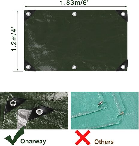 Poly Tarps Heavy Duty Waterproof: Blue Tarpaulin 11Mil Thicken 8x16 Ft - Anti-UV Waterproof Tarp Cover with Grommets Multipurpose for Boat Pool Roof Outdoor in Saudi Arabia