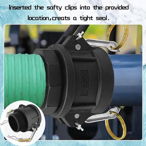 قطعتان من تركيبات قفل الكاميرا من مادة البولي بروبيلين، تركيبات قفل كامة من البلاستيك بولي بروبلين من النوع B وخرطوم الأخدود، 2 بوصة أنثى × 2 بوصة موصل اقتران قفل كامة ذكر (2 بوصة) in Kuwait