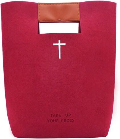 Bible Bag, Felt Bible Tote, Bible Carrying Case, Church Bag, Carved Cross Bible Cover for Women Men Bible Study Case, Christian Gift in Saudi Arabia