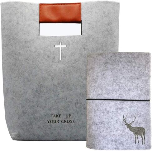 Bible Bag, Felt Bible Tote, Bible Carrying Case, Church Bag, Carved Cross Bible Cover for Women Men Bible Study Case, Christian Gift in Saudi Arabia