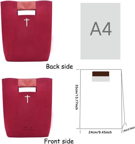 Bible Bag, Felt Bible Tote, Bible Carrying Case, Church Bag, Carved Cross Bible Cover for Women Men Bible Study Case, Christian Gift in Saudi Arabia