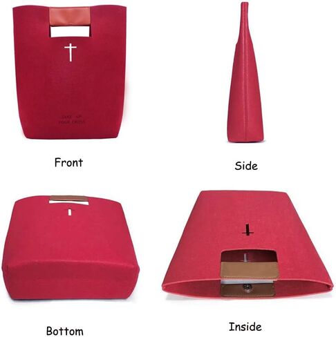 Bible Bag, Felt Bible Tote, Bible Carrying Case, Church Bag, Carved Cross Bible Cover for Women Men Bible Study Case, Christian Gift in Saudi Arabia