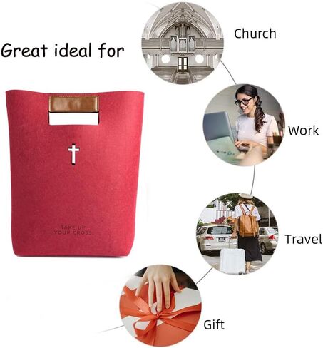 Bible Bag, Felt Bible Tote, Bible Carrying Case, Church Bag, Carved Cross Bible Cover for Women Men Bible Study Case, Christian Gift in Saudi Arabia