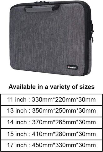 iCozzier 15-15.6 Inch Handle Electronic Accessories Strap Laptop Sleeve Case Bag Protective Bag for 15" MacBook Air/MacBook Pro/Pro Retina Sleeve – Grey in Saudi Arabia