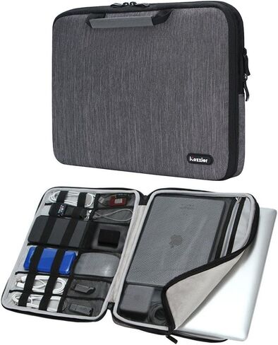 iCozzier 15-15.6 Inch Handle Electronic Accessories Strap Laptop Sleeve Case Bag Protective Bag for 15" MacBook Air/MacBook Pro/Pro Retina Sleeve – Grey in Saudi Arabia