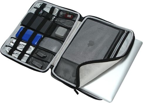 iCozzier 15-15.6 Inch Handle Electronic Accessories Strap Laptop Sleeve Case Bag Protective Bag for 15" MacBook Air/MacBook Pro/Pro Retina Sleeve – Grey in Saudi Arabia