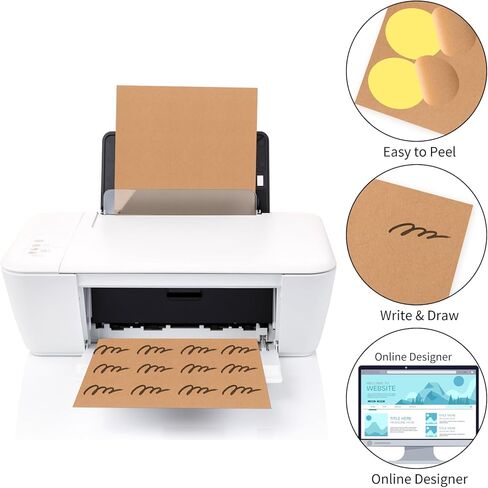 20 ورقة مقاس 2 × 2 بوصة ملصقات ملصقات ورقية بنية مستديرة من كرافت 400 قطعة ملصقات ملصقات كرافت قابلة للطباعة ملصقات مستديرة فارغة ملصقات شموع مستديرة بنية كرافت ملصقات نفث الحبر لطابعة الليزر عبر الإنترنت in Kuwait