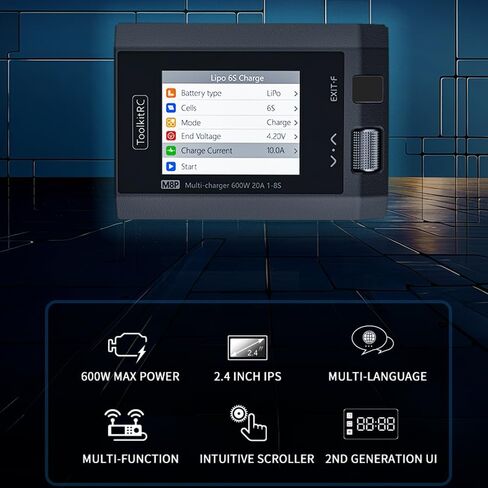 SoloGood ToolkitRC M8P Battery Balance Charger Discharge 600W 20A DC Output for 1S - 8S Lipo LiHV Lion Life and 1-20S NiMh Batteries in Saudi Arabia