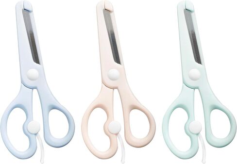 Safety Craft Scissors For Kids 3-Pack,Preschool Training Scissors,Ergonomic Handle Perfect for Paper Cutting-2.0 (Pink+ Baby blue+ Deep Blue) in Saudi Arabia