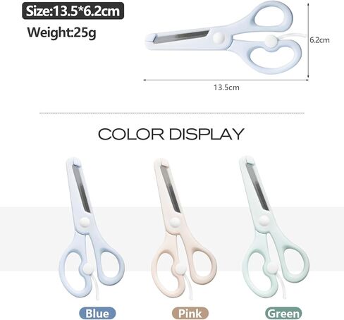 Safety Craft Scissors For Kids 3-Pack,Preschool Training Scissors,Ergonomic Handle Perfect for Paper Cutting-2.0 (Pink+ Baby blue+ Deep Blue) in Saudi Arabia