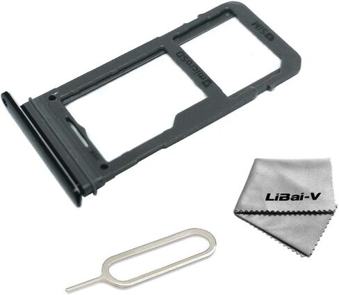 حامل صينية بطاقة SIM متوافق مع هاتف Samsung Galaxy S8 / S8 Plus بما في ذلك أداة دبوس القاذف + قطعة قماش (أسود منتصف الليل) in Kuwait