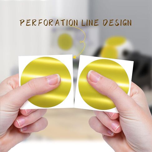 PARLAIM 2 Inch Brushed Gold Circle Thermal Sticker Printable Round Labels Holographic Material Self-Adhesive Direct Thermal Label Sticker for DIY Logo Design, QR Code, Name Tag, 400 Labels/Roll in Kuwait