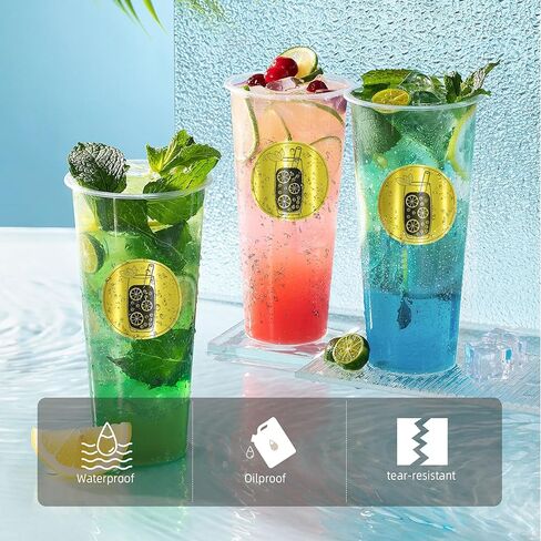 PARLAIM 2 Inch Brushed Gold Circle Thermal Sticker Printable Round Labels Holographic Material Self-Adhesive Direct Thermal Label Sticker for DIY Logo Design, QR Code, Name Tag, 400 Labels/Roll in Kuwait