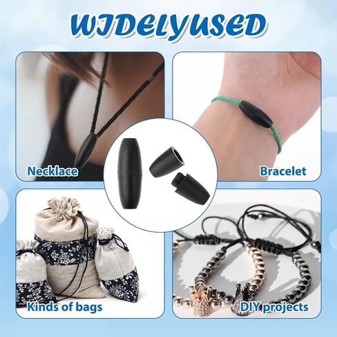 50 Pcs Clasp Bead Barrel Connectors Breakaway Clasp for Necklaces, Plastic Breakaway Clasps Safety Breakaway Clasps Plastic Bead Barrel Connectors for Bracelets Jewelry DIY Craft Making (Black) in Saudi Arabia