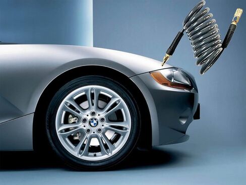 SANFU (PU) من مادة البولي يوريثين المعاد تدويرها 3/8 بوصة معرف (8 × 12 مم) × 10 أقدام، خرطوم هواء مرن، مدمج، 145 رطل لكل بوصة مربعة مع قارنة توصيل سريعة من النحاس المُعاد تجميعها وقابس، رمادي (10 بوصات) in Kuwait