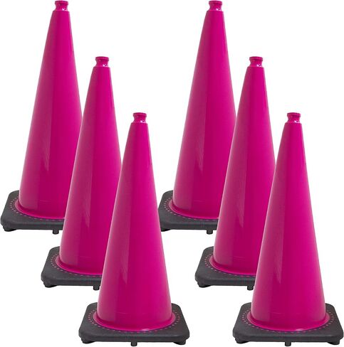 Mr. Chain's JBC Revolution Series Traffic Cones, Safety Pink, 28-Inch Height, Pack of 6 (97525-6A) in Saudi Arabia