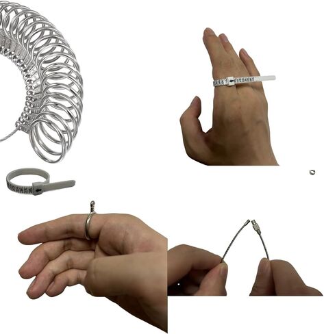 أداة قياس مقاس الخاتم، 27 قطعة أداة قياس الخاتم الممتازة، مقاس الخاتم الأمريكي 0-13 مع نصف مقاس، قطعة واحدة من مقياس قياس مقاس خاتم الإصبع in Kuwait