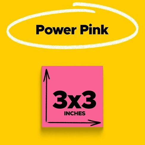 Post-it Super Sticky Notes، 5 وسادات ملاحظات لاصقة، 3 × 3 بوصة، اللوازم المدرسية، المنتجات المكتبية، ملاحظات لاصقة للأسطح الرأسية، الشاشات، الجدران والنوافذ، وردي فاتح in Saudi Arabia