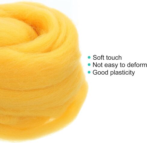 uxcell Needle Felting Wool, 1.76oz Natural Fibre Wool Roving Yarn Wool Felting Supplies for Needle Felting Yarn DIY Handcrafts, Green in Saudi Arabia