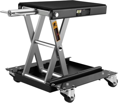 1100 رطل دراجة نارية رفع ATV مقص رفع جاك، 5.5-15.4 بوصة واسعة سطح السفينة مع دوللي وكرنك اليد وصينية أداة لدراجات الشوارع، دراجات الطراد، والدراجات النارية بجولة، أسود in Kuwait