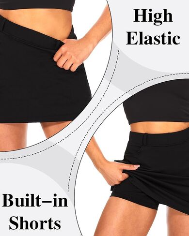 Women's Tennis Skirts Athletic Activewear Skorts with Pockets Stretchy A Line Mini Skirt for Golf in Saudi Arabia