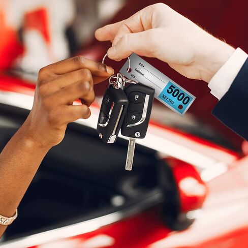 Versa-Tags 1000 Blue Car Dealer Service Hang Tags Service Dispatch Numbers, Service Department Numbered Key Tags for Mechanic Repair Shop 3 Part Key Ring - Blue (000-999) in Saudi Arabia