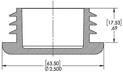 (عبوة من 5) سدادات ذات غطاء دائري 2-1/2 بوصة (14-18 جرام 2.34 بوصة - 2.40 بوصة معرف - 2.5 بوصة OD) أغطية نهاية بلاستيكية سوداء | أغطية نهاية معدات اللياقة البدنية | إدراجات عمود المبارزة | شرائح تشطيب أرجل الأثاث. بواسطة SBD in Kuwait
