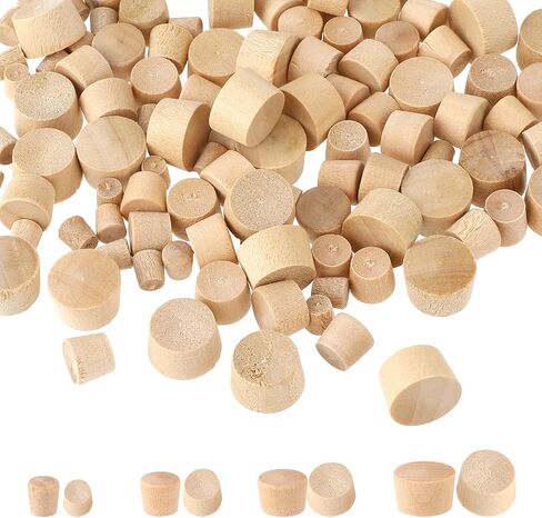 120 Pieces Wood Plugs for Screw Holes 3/16 5/16 3/8 1/2 Inch Wood Caps Flush Type Snap Hole Covers Assortment Kit 4 Sizes Hole Button Plugs Hardwood Plugs for Decor Furniture in Saudi Arabia