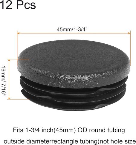 4 Pieces 1-1/2 Inch Round Plastic Plug, Tubing Post End Caps Black Furniture Feet Inserts for Glide Protection for Table Chairs and Furnitures, 38mm in Saudi Arabia