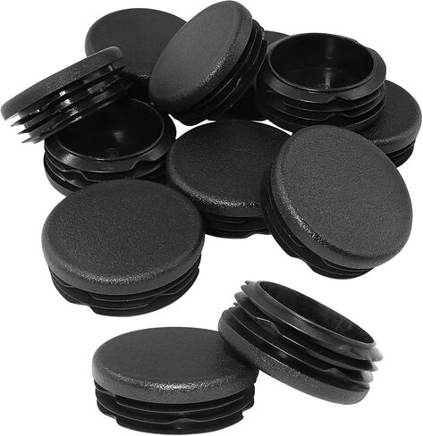 4 Pieces 1-1/2 Inch Round Plastic Plug, Tubing Post End Caps Black Furniture Feet Inserts for Glide Protection for Table Chairs and Furnitures, 38mm in Saudi Arabia
